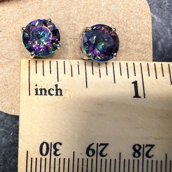 Mystic Topaz Stud Earrings - Picture 9 of 16